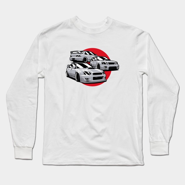 Silver JDM Club Forester Impreza WRX STI Long Sleeve T-Shirt by KaroCars